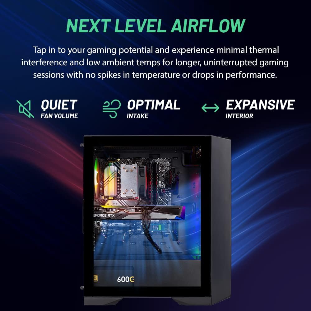 Skytech Gaming Nebula Gaming PC Desktop – AMD Ryzen 5 3600 3.6 GHz, NVIDIA GTX 1650, 500GB NVME SSD, 16GB DDR4 RAM 3200, 600W Gold PSU, 11AC Wi-Fi, Windows 11 Home 64-bit,Black - Image 5