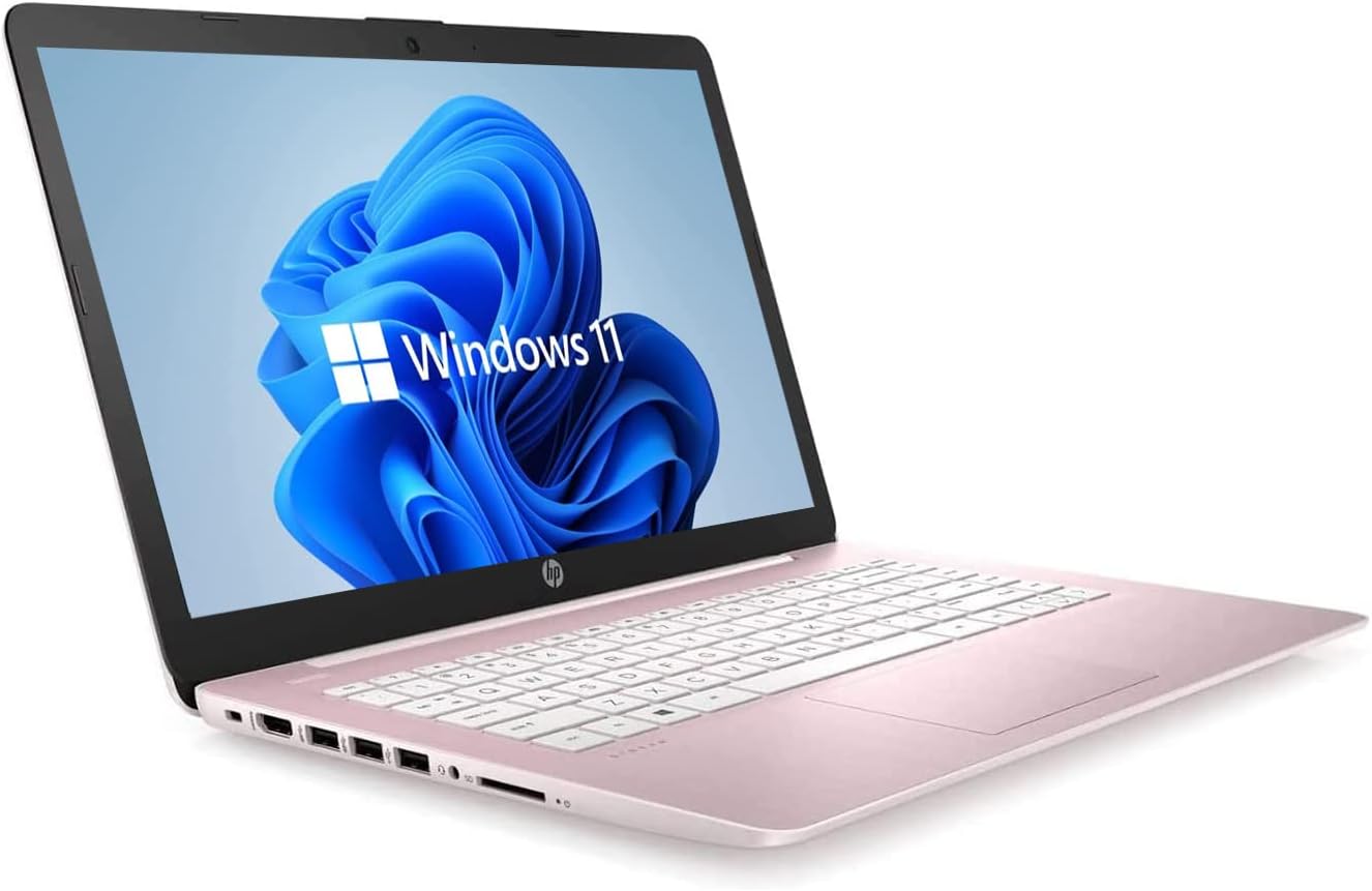 HP Newest 14" HD Laptop, Windows 11, Intel Celeron Dual-Core Processor Up to 2.60GHz, 4GB RAM, 64GB SSD, Webcam, Dale Pink(Renewed) (Dale Pink) - Image 2