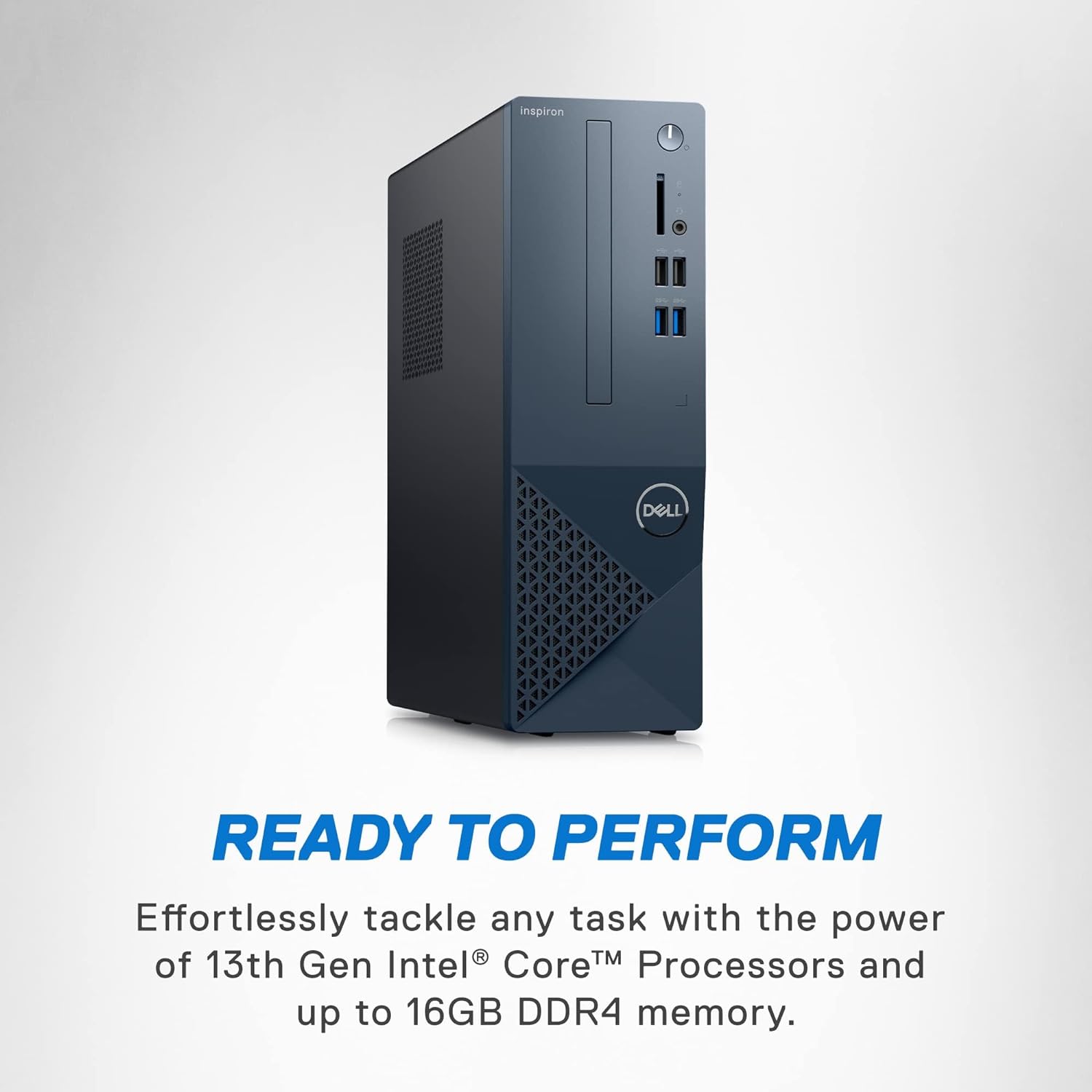 Dell Inspiron 3020S Desktop - Intel Core i5-13400, 16GB DDR4 RAM, 512GB SSD + 1TB HDD, Intel UHD 730 Graphics, Windows 11 Home, Services Included - Mist Blue - Image 3