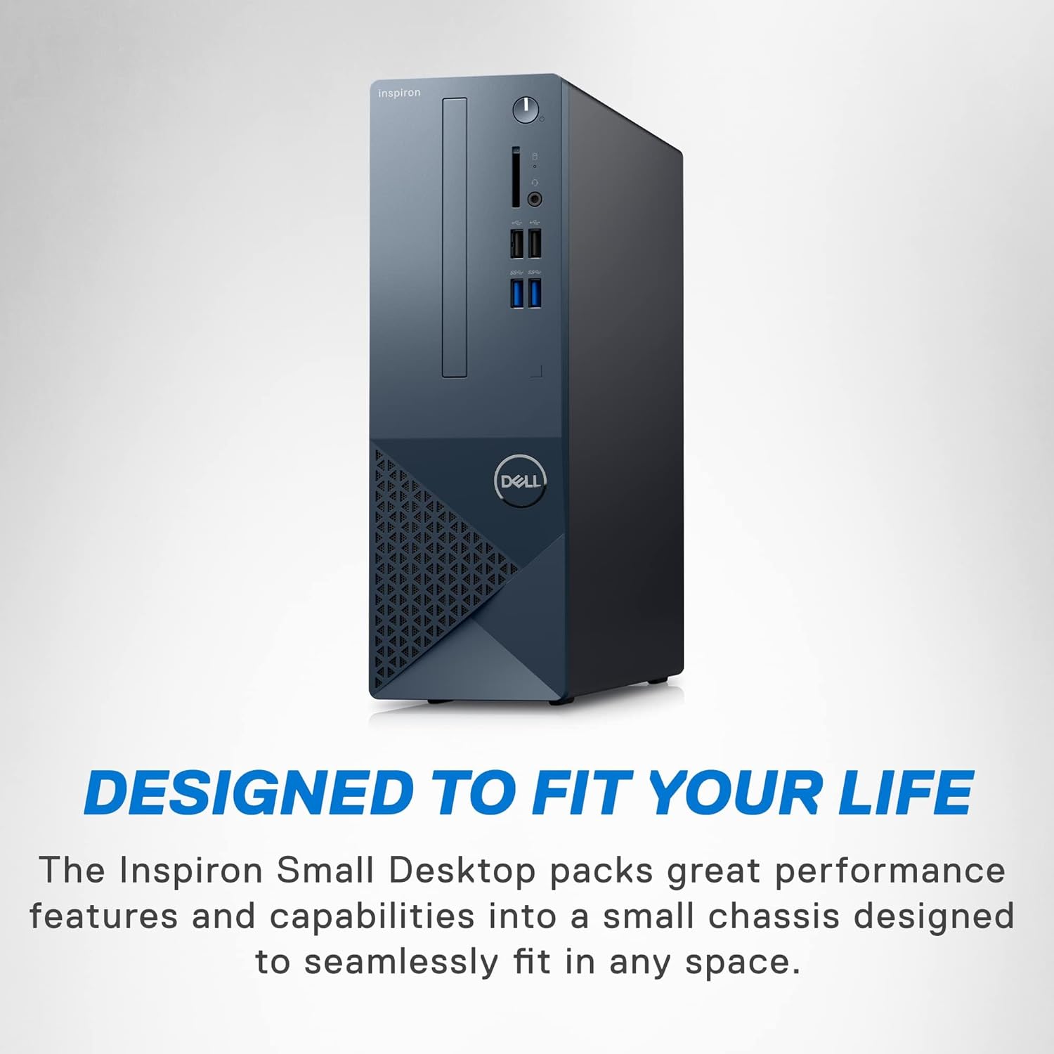 Dell Inspiron 3020S Desktop - Intel Core i5-13400, 16GB DDR4 RAM, 512GB SSD + 1TB HDD, Intel UHD 730 Graphics, Windows 11 Home, Services Included - Mist Blue - Image 2