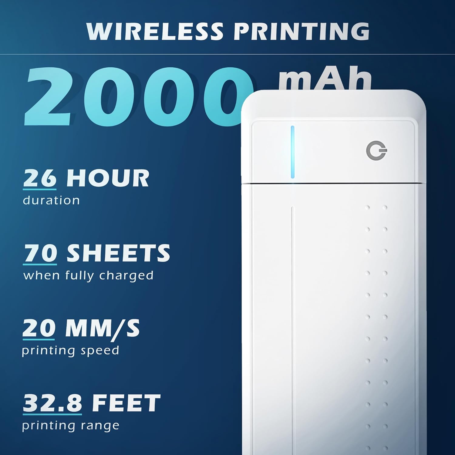 HPRT Portable Printer Wireless for Travel, Thermal Inkless Bluetooth Printer with Case, Support 8.5" X 11" US Letter, Compatible with iPhone Android MacBook Windows Laptops (Upgraded MT866) - Image 5