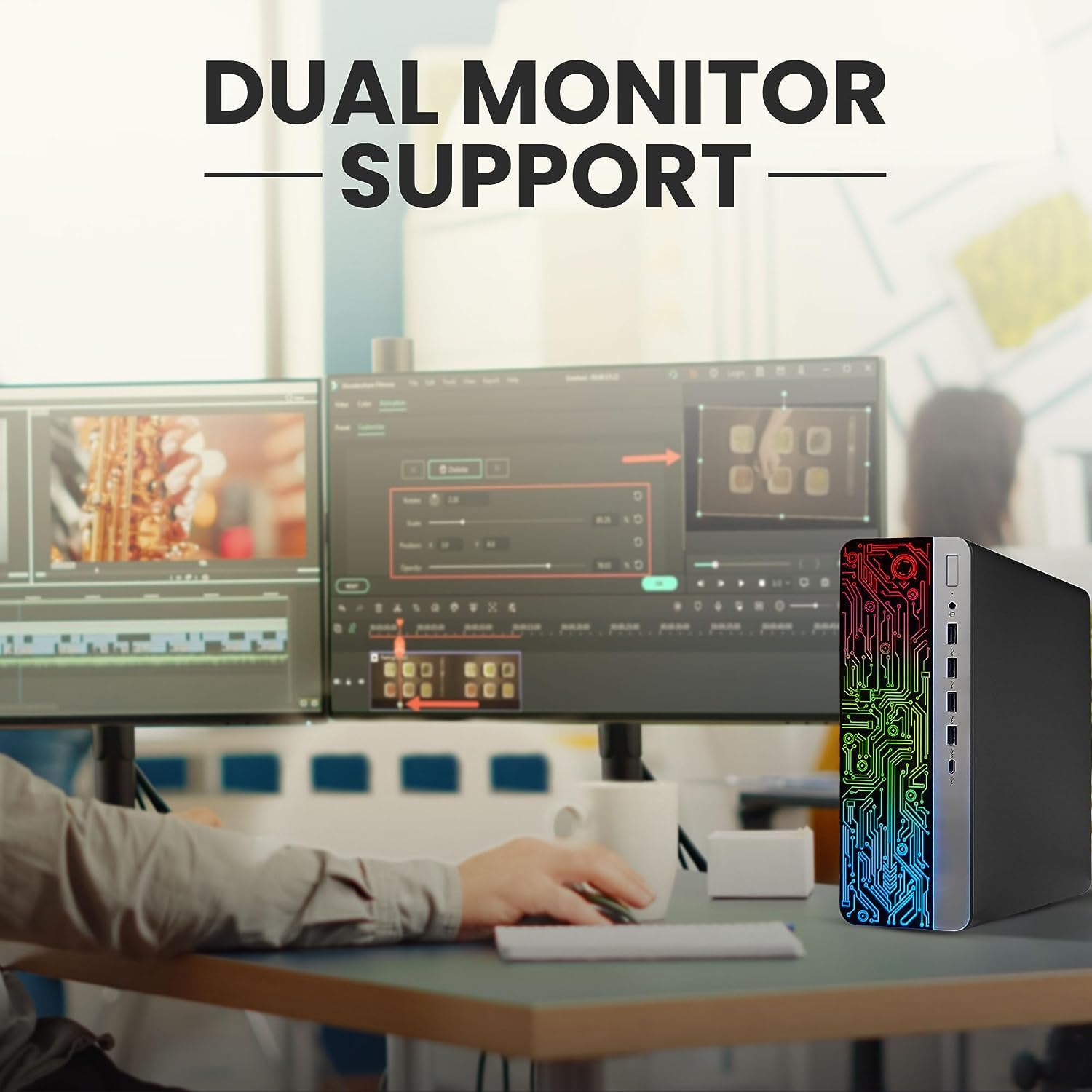 HP ProDesk Desktop RGB Computer PC Intel i5-6th Gen. Quad-Core Processor 16GB DDR4 Ram 1TB SSD, 22 Inch Monitor, Gaming Keyboard and Mouse, Speakers, Built-in WiFi, Win 10 Pro (Renewed), 600 G3 - Image 5