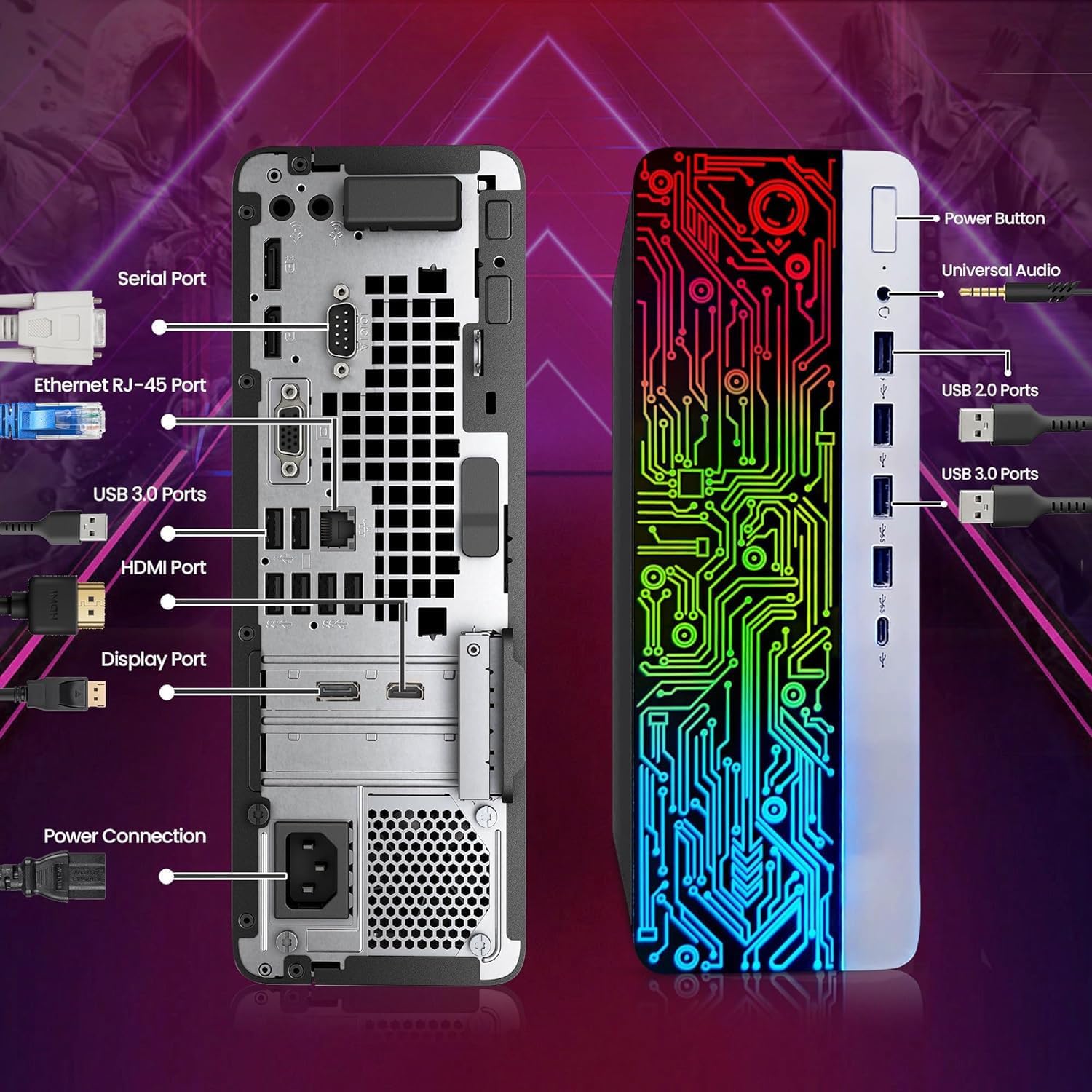 HP ProDesk Desktop RGB Computer PC Intel i5-6th Gen. Quad-Core Processor 16GB DDR4 Ram 1TB SSD, 22 Inch Monitor, Gaming Keyboard and Mouse, Speakers, Built-in WiFi, Win 10 Pro (Renewed), 600 G3 - Image 6