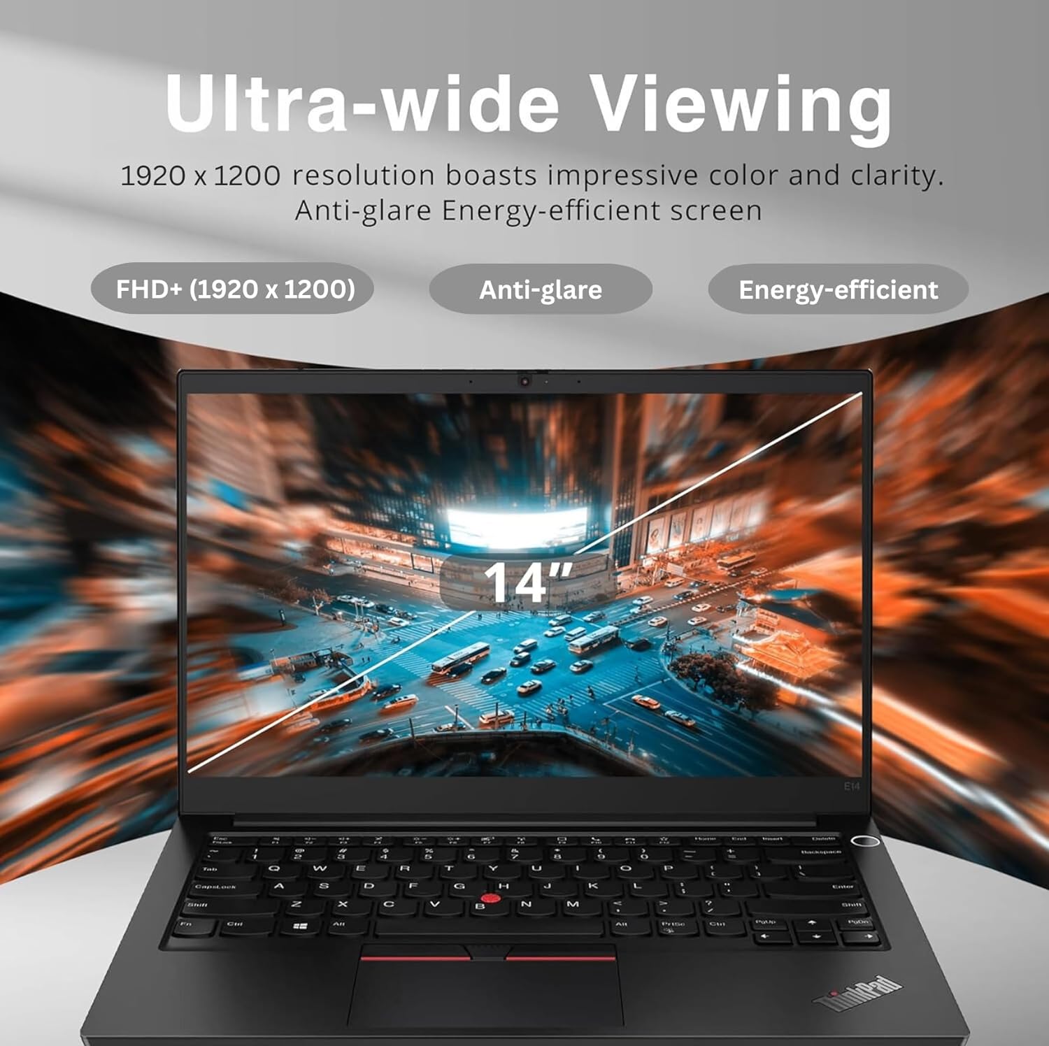 Lenovo ThinkPad E14 Gen 5 Business Laptop, 14" FHD+ Display, AMD Ryzen 7 7730U (Beat i7-1255U), 16GB RAM, 512GB SSD, FP Reader, Backlit Keyboard, HDMI, RJ45, Wi-Fi 6, Windows 11 Pro, Black - Image 4