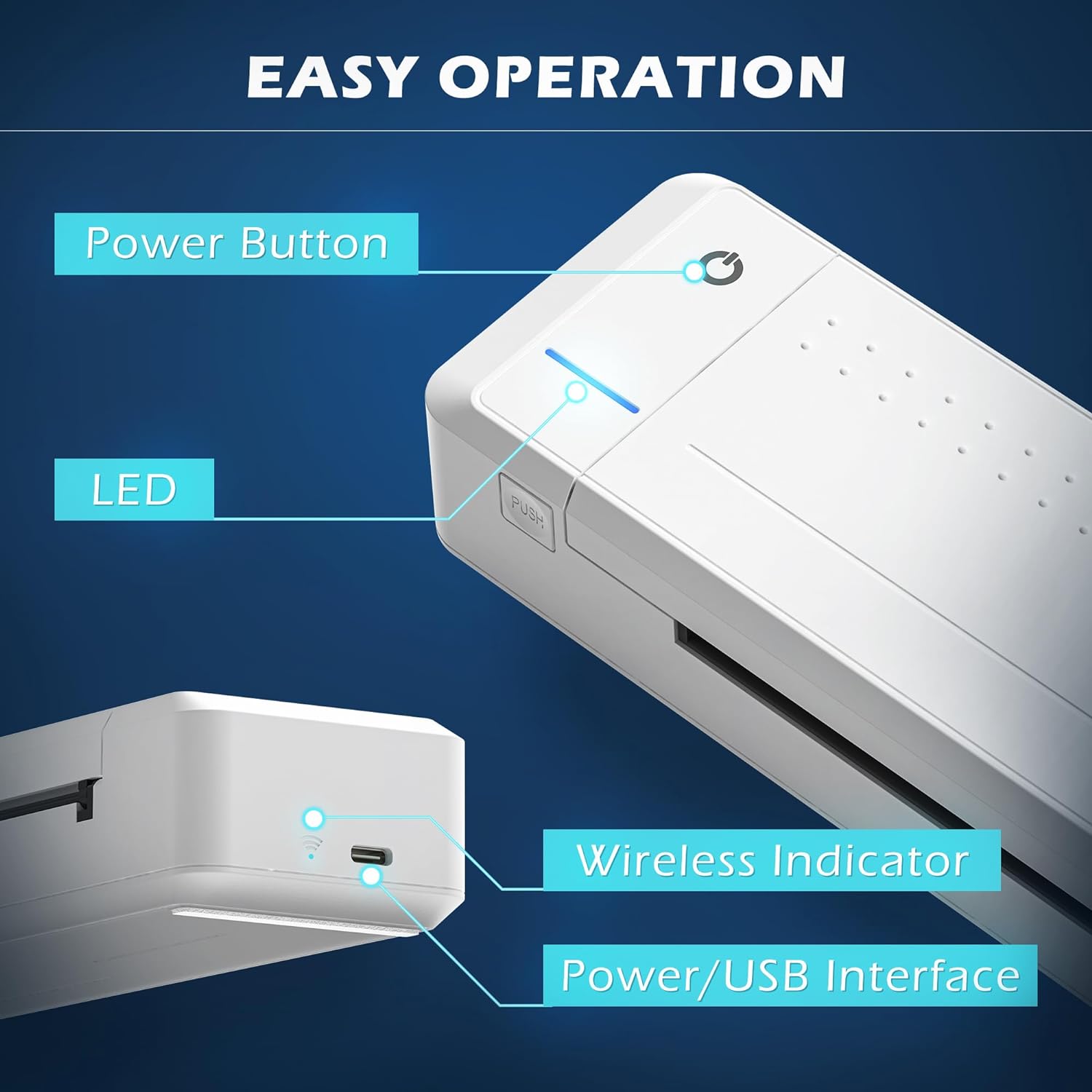 HPRT Portable Printer Wireless for Travel, Thermal Inkless Bluetooth Printer with Case, Support 8.5" X 11" US Letter, Compatible with iPhone Android MacBook Windows Laptops (Upgraded MT866) - Image 6