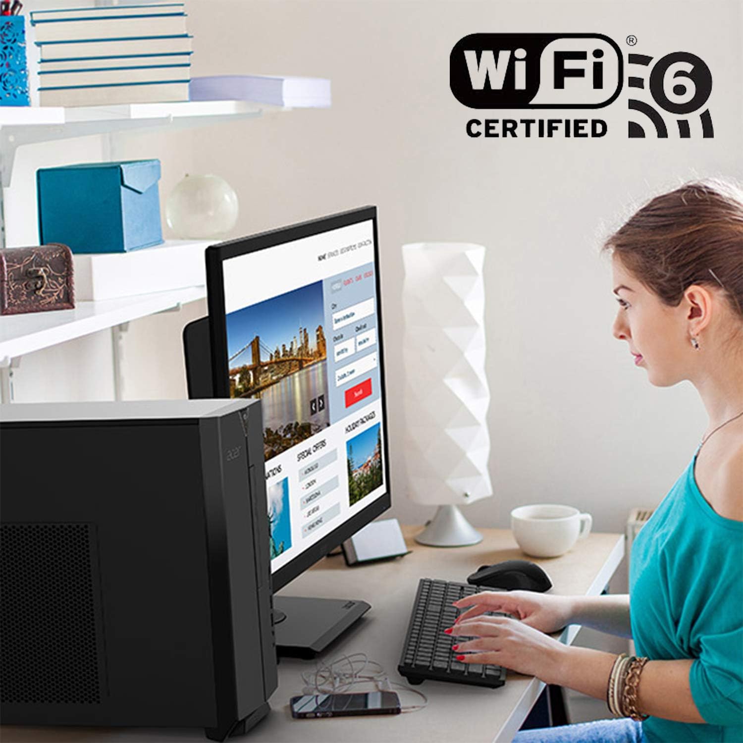 Acer Aspire TC-1660-UA19 Desktop | 10th Gen Intel Core i5-10400 6-Core Processor | 12GB 2666MHz DDR4 | 512GB NVMe M.2 SSD | 8X DVD | Intel Wireless Wi-Fi 6 | Bluetooth 5.2 | Windows 11 Home - Image 9