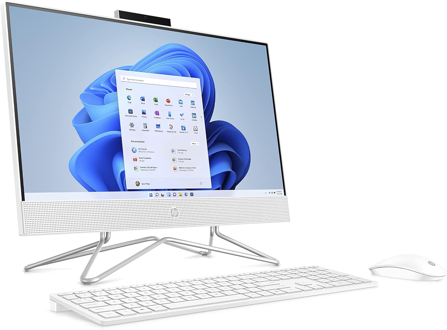 HP 21.5" All-in-One Desktop, Intel Pentium Silver J5040 Processor, Intel UHD Graphics 605, 4 GB RAM, 128 GB Storage, Windows 11 Home (22-dd0120, 2021),Snow white - Image 3