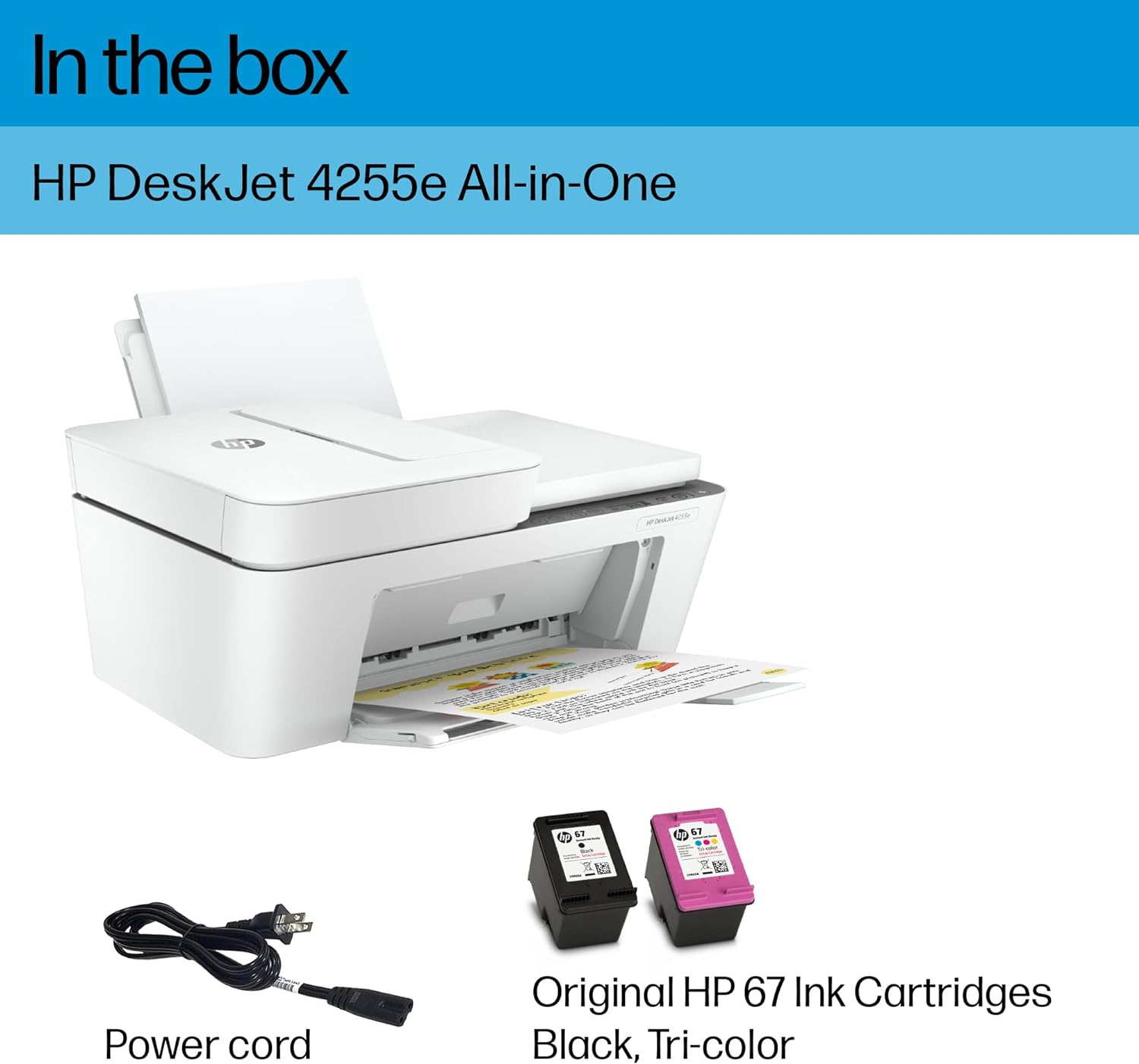 HP DeskJet 4255e Wireless All-in-One Color Inkjet Printer, Scanner, Copier, Best-for-Home, 3 Months of Ink Included (588S6A) - Image 6