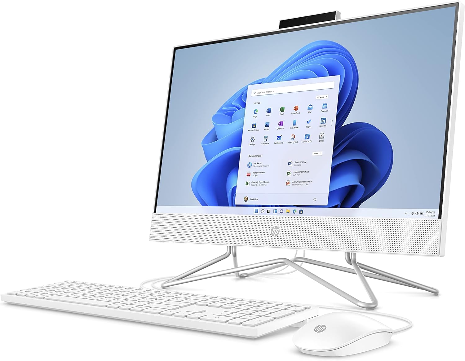 HP 21.5" All-in-One Desktop, Intel Pentium Silver J5040 Processor, Intel UHD Graphics 605, 4 GB RAM, 128 GB Storage, Windows 11 Home (22-dd0120, 2021),Snow white - Image 2