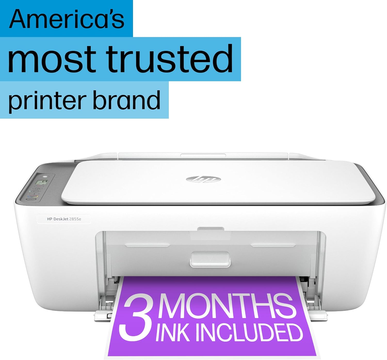 HP DeskJet 2855e Wireless All-in-One Color Inkjet Printer, Scanner, Copier, Best-for-home, 3 months of ink included (588S5A) - Image 3