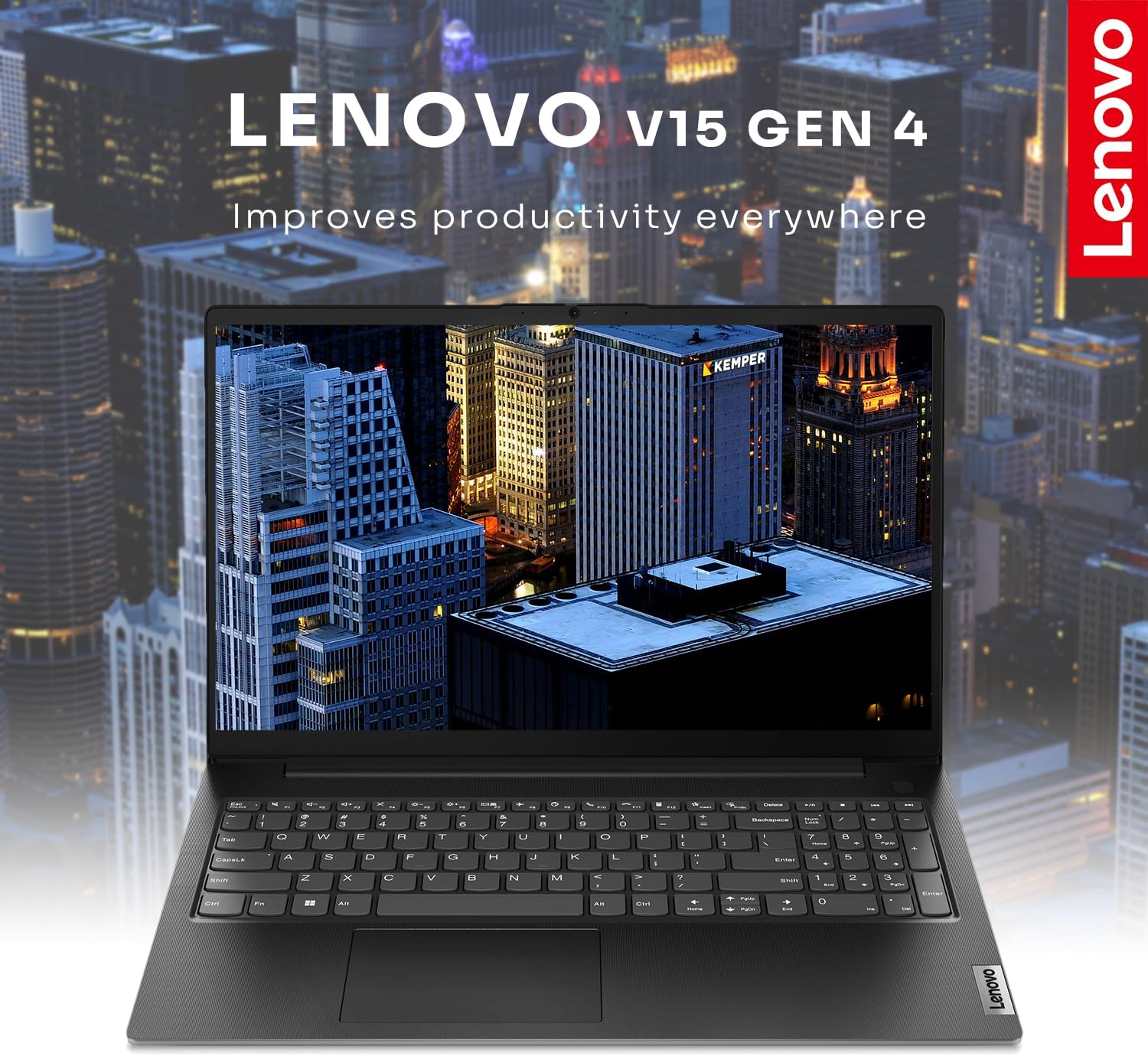 Lenovo V15 Gen 4 Business Laptop, 15.6" FHD Screen, AMD Ryzen 5 5500U, 24GB RAM, 2TB SSD, Webcam, HDMI, Wi-Fi, Windows 11 Pro, Black - Image 2