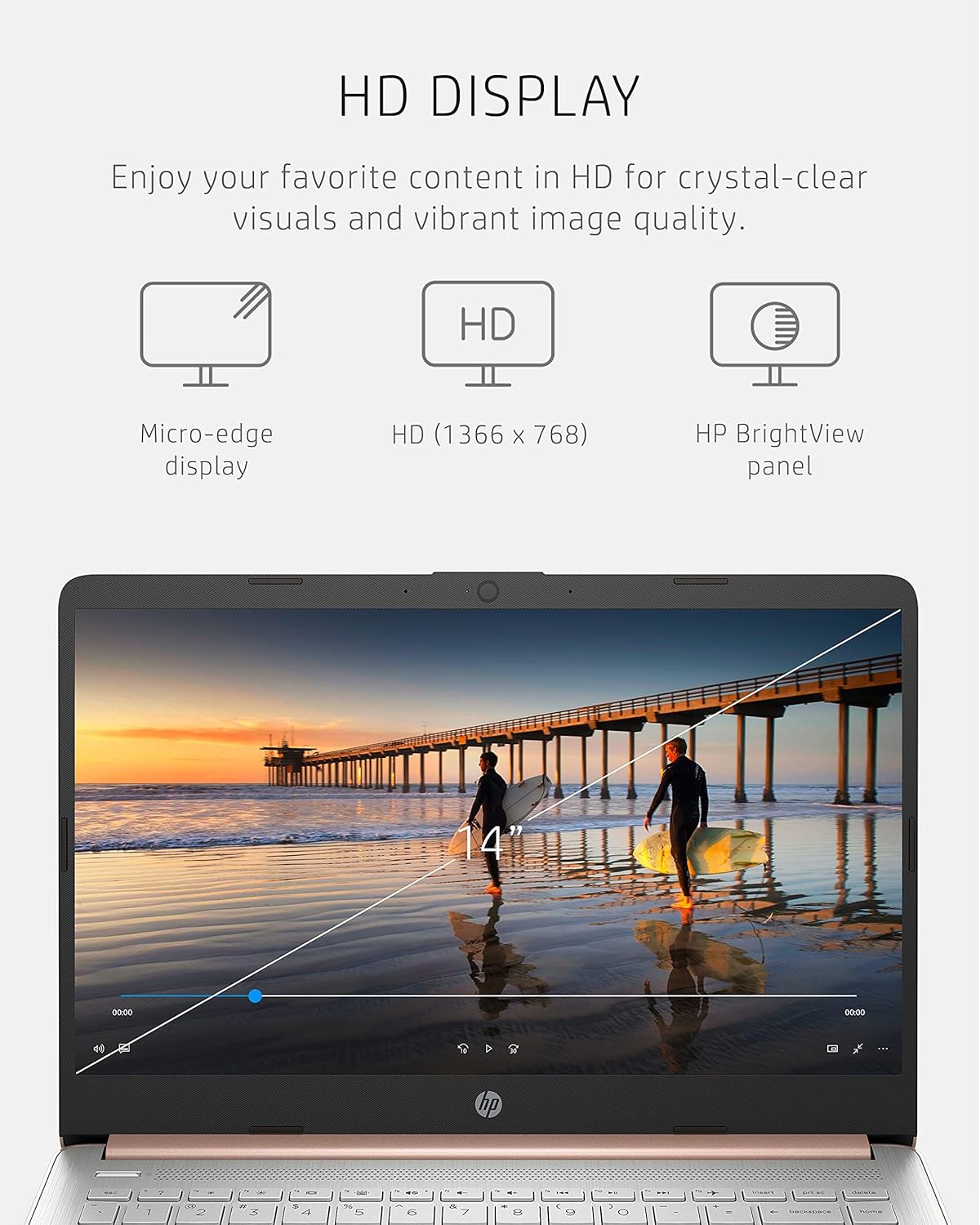 HP Stream 14-inch Laptop for Student and Business - Intel Quad-Core Processor, 16GB RAM, 320GB Storage (64GB eMMC + 256GB Card), 1-Year Office 365, Webcam, 11H Long Battery Life, Wi-Fi, Win11 H in S - Image 4