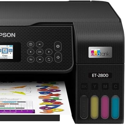Epson EcoTank ET-2800 Wireless Color All-in-One Cartridge-Free Supertank Printer with Scan and Copy – The Ideal Basic Home Printer – Black, Medium