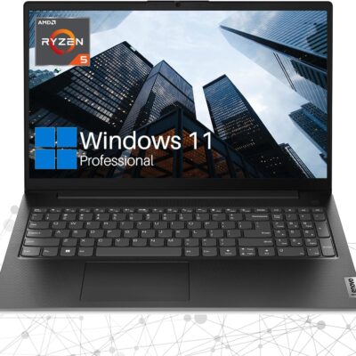 Lenovo V15 Gen 4 Business Laptop, 15.6″ FHD Screen, AMD Ryzen 5 5500U, 24GB RAM, 2TB SSD, Webcam, HDMI, Wi-Fi, Windows 11 Pro, Black