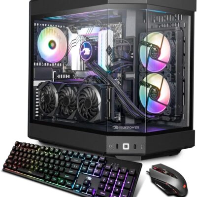 iBuyPower Pro Y60 Gaming PC Computer Desktop Y60BI9N4701 (Intel i9-13900KF 3.0 GHz, Nvidia GeForce RTX 4070 12GB, 32 GB 5200 MHz DDR5 RAM, 1TB NVMe SSD, WiFi Ready, Windows 11 Home),Black